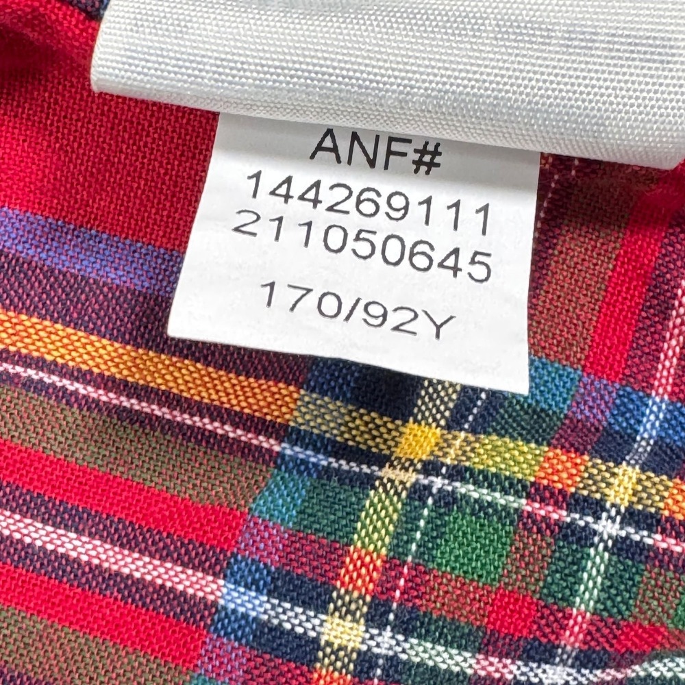 Abercrombie & Fitch Velvet Blazer Womens M Blue Crest Patch Preppy Plaid Lined - Picture 14 of 16